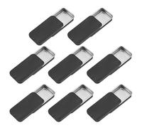 sourcing map 8Pcs Slide Top Tin Containers, Mini Metal Empty Tins Box with Sliding Lids, 2.4"x1.3"x0.4" Rectangular Storage Organizers for Lip Balm, Solid Perfume, Small Items, Matte Black
