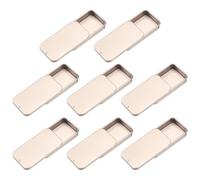 sourcing map 8Pcs Slide Top Tin Containers, Mini Metal Empty Tins Box with Sliding Lids, 2.4"x1.3"x0.4" Rectangular Storage Organizers for Lip Balm, Solid Perfume, Small Items, Rose Gold