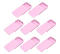 sourcing map 8Pcs Slide Top Tin Containers, Mini Metal Empty Tins Box with Sliding Lids, 3.1"x2"x0.6" Rectangular Storage Organizers for Lip Balm, Solid Perfume, Small Items, Pink