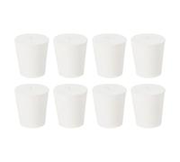 sourcing map 8Pcs Solid Rubber Stoppers, White 4# Tapered Lab Plugs Lab Seal Tube Stopper Plug for Industry and Laboratories, 26x19x28mm