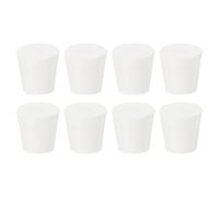 sourcing map 8Pcs Solid Rubber Stoppers, White 5# Tapered Lab Plugs Lab Seal Tube Stopper Plug for Industry and Laboratories, 29x22x28mm