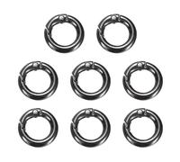 sourcing map 8pcs Spring O Ring Clip, Metal Spring Clasp Key Ring, 18mm / 11/16-inch Round Keychain Snap Buckle Accessories for Purse Shoulder Bag Lanyard Leather DIY Crafts, Gunmetal