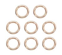 sourcing map 8pcs Spring O Ring Clip, Metal Spring Clasp Key Ring, 34mm / 1 5/16-inch Round Keychain Snap Buckle Accessories for Purse Shoulder Bag Lanyard Leather DIY Crafts, Gold