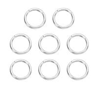 sourcing map 8pcs Spring O Ring Clip, Metal Spring Clasp Key Ring, 41mm / 1 5/8-inch Round Keychain Snap Buckle Accessories for Purse Shoulder Bag Lanyard Leather DIY Crafts, Silver