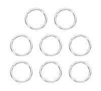sourcing map 8pcs Spring O Ring Clip, Metal Spring Clasp Key Ring, 48mm / 1 7/8-inch Round Keychain Snap Buckle Accessories for Purse Shoulder Bag Lanyard Leather DIY Crafts, Silver