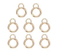 sourcing map 8pcs Spring O Ring Clip, Metal Spring Clasp Key Ring, Gourd-Shaped Keychain Snap Buckle Accessories for Purse Shoulder Bag Lanyard Leather DIY Crafts, Gold, Medium