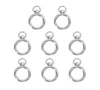 sourcing map 8pcs Spring O Ring Clip, Metal Spring Clasp Key Ring, Keychain Snap Buckle Accessories for Purse Shoulder Bag Lanyard Leather DIY Crafts, Silver