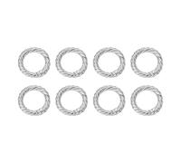 sourcing map 8pcs Spring O Rings 3/4"(20mm) Round Trigger Metal Snap Hook Circle Key Ring Clip Keychain for Bags Handbag Purses Keyring Buckle, White