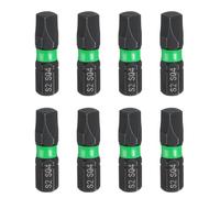 sourcing map 8pcs SQ4 Square Screwdriver Bit 1/4" Hex Shank 25mm/1" Length Magnetic 4 Point Head Hex Bits S2 Steel Screw Driver Bit Industrial Grade Electric Drill Bits