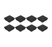 sourcing map 8Pcs Square Plastic Plugs, 80 x 80mm/3.15 x 3.15inch PE Pipe Tubing End Caps for 72-78mm/2.83-3.07inch Square Tube Furniture Chair Leg, Black