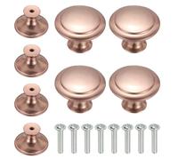 sourcing map 8Pcs Stainless Steel Cabinet Knobs, 30mm/1.2" Mushroom Shaped Cabinet Hardware Knobs Single Hole Pull Handle with Screws for Drawer Dresser Wardrobe Furniture Decor, Red