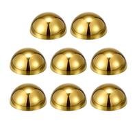 sourcing map 8pcs Stainless Steel Gazing Sphere, 0.8Inch 19mm Hollow Mirror Polished Hemisphere Wall Decor Semi Ball Reflective Outdoor Ornament for Garden Gate Stair Handrails, Golden
