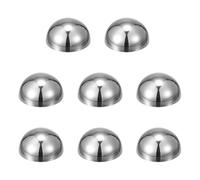 sourcing map 8pcs Stainless Steel Gazing Sphere, 1.5Inch 38mm Hollow Mirror Polished Hemisphere Wall Decor Semi Ball Reflective Outdoor Ornament for Garden Gate Stair Handrails, Silver