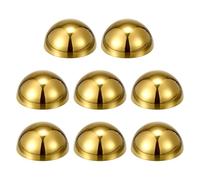 sourcing map 8pcs Stainless Steel Gazing Sphere, 2.4Inch 60mm Hollow Mirror Polished Hemisphere Wall Decor Semi Ball Reflective Outdoor Ornament for Garden Gate Stair Handrails, Golden