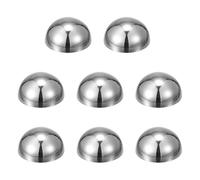 sourcing map 8pcs Stainless Steel Gazing Sphere, 2Inch 51mm Hollow Mirror Polished Hemisphere Wall Decor Semi Ball Reflective Outdoor Ornament for Garden Gate Stair Handrails, Silver