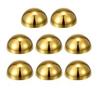 sourcing map 8pcs Stainless Steel Gazing Sphere, 3.5Inch 90mm Hollow Mirror Polished Hemisphere Wall Decor Semi Ball Reflective Outdoor Ornament for Garden Gate Stair Handrails, Golden
