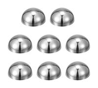 sourcing map 8pcs Stainless Steel Gazing Sphere, 3Inch 76mm Hollow Mirror Polished Hemisphere Wall Decor Semi Ball Reflective Outdoor Ornament for Garden Gate Stair Handrails, Silver