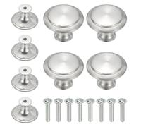 sourcing map 8Pcs Stainless Steel Knobs, 27mm/1.1" Mushroom Shaped Hardware Knobs Single Hole Pull Handle with Screws for Drawer Dresser Wardrobe Furniture Decor, Silver