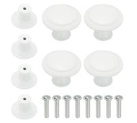 sourcing map 8Pcs Stainless Steel Knobs, 30mm/1.2" Mushroom Shaped Hardware Knobs Single Hole Pull Handle with Screws for Drawer Dresser Wardrobe Furniture Decor, White