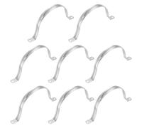 Sourcing Map 8pcs Stainless Steel Silver Pipe Clamp, 4 5/16 Inch (110mm) Tube OD, 2 Holes, U Bracket Tube Clip for Pipe or Cable Fixing