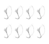 sourcing map 8pcs Suction Cup Hooks 1.20" Powerful Vacuum Suction Shower Hooks Waterproof Reusable Wreath Cup Bathroom Hook Load 6.6 lbs for Kitchen Restroom Window Wall Glass Door, Clear