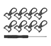 sourcing map 8Pcs Swivel Clasps Hook, 19mm(0.75 Inch) D Ring Detachable Snap Hardware Metal Lobster Claw Clasp Hook with Screwdriver for Purse Keychain DIY, Black