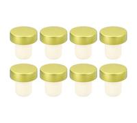 sourcing map 8Pcs T-Shaped Stoppers, 0.72inch Dia Cork Wine Stopper Reusable Wine Bottle Corks Sealing Plug for Wine Beer Beverage Bottle Crafts, Gold