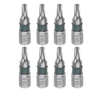 sourcing map 8pcs T15 Torx Hex Screwdriver Bit 1/4" Hex Shank 1" Length S2 Steel Magnetic Power Drill Bits