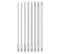 sourcing map 8pcs T8-T40 Security Torx Bit 1/4" Hex Shank 6" Long S2 Steel Magnetic Tamper Resistant Star Bits Screwdriver Torx Head with Hole for Driver Drill Bits Remove Fastening Screws