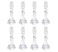 sourcing map 8Pcs Tablecloth Weights, Crystal Table Cover Weights with Metal Clips, Clear Diamond Shape Pendant Curtain Weight 95 x 31.5mm for Outdoor Picnic Garden Table Decoration