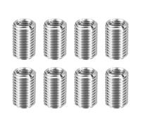 sourcing map 8pcs Thread Repair Inserts M16 x 2 Male to M12 x 1.75 Female Thread 25mm Long Stainless Steel Reducing Nuts Metric Self Tapping Sleeves Threaded Reducer Industrial Fasteners