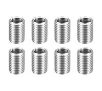 sourcing map 8pcs Thread Repair Inserts M20 x 2.5 Male to M16 x 2 Female Thread 30mm Long Stainless Steel Reducing Nuts Metric Self Tapping Sleeves Threaded Reducer Industrial Fasteners