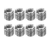sourcing map 8Pcs Threaded Insert, Stainless Steel M2-0.4 Female to M4-0.7 Male Repair Nut 4mm Long Thread Adapters Sleeve Reducing Nut Thread Repair Screw for Hardwoods Softwoods