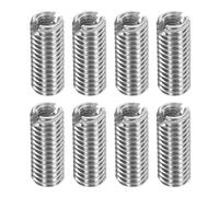 sourcing map 8Pcs Threaded Insert, Stainless Steel M3-0.5 Female to M5-0.8 Male Repair Nut 12mm Long Thread Adapters Sleeve Reducing Nut Thread Repair Screw for Hardwoods Softwoods