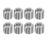 sourcing map 8Pcs Threaded Insert, Stainless Steel M3-0.5 Female to M5-0.8 Male Repair Nut 5mm Long Thread Adapters Sleeve Reducing Nut Thread Repair Screw for Hardwoods Softwoods