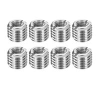 sourcing map 8Pcs Threaded Insert, Stainless Steel M8-1.25 Female to M14-2 Male Repair Nut 12mm Long Thread Adapters Sleeve Reducing Nut Thread Repair Screw for Hardwoods Softwoods