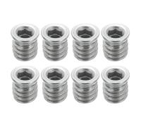 sourcing map 8Pcs Threaded Inserts Nuts, M5x12mm Hex Socket Drive Nut Inserts for Wood - 304 Stainless Steel Screws Furniture Screw in Nuts Bolt Fastener Connector Wood