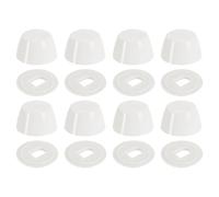 sourcing map 8Pcs Toilet Bolt Caps, 20mm/0.79" Plastic Push-On Toilet Seat Floor Bolts Caps, Universal Floor Bolts Caps with Washers, White