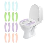 sourcing map 8Pcs Toilet Seat Cover Pads, Non Slip Warm Soft Toilet Seat Cushion Thick and Cuttable Pad with Adhesive Backing for Winter Hotel Apartment Home Bathroom, Purple, Green, Blue, Pink
