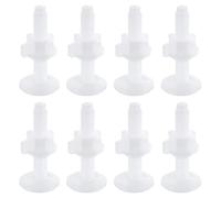 sourcing map 8Pcs Toilet Seat Hinges Screws, White Universal Plastic Toilet Seat Hinge Bolt Screws with Nuts and Washers for Fixing The Top Toilet Seat