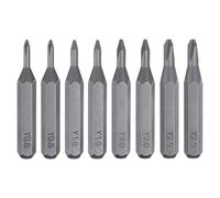 sourcing map 8pcs Tri Wings Screwdriver Bit Set Y0.6-Y2.5 5/32" Hex Shank 28mm Length S2 Steel Magnetic Y-Shaped Head Screw Driver Drill Bits for Electric Manual Screwdrivers Precision Repair