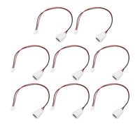 sourcing map 8Pcs Type-C Female Chassis 2 Pin Wire, 5V 3A Round USB C Female Socket to PH2.0 Waterproof Terminal Extension Cable for PC LED Lamps Electric Charging Port Power, White