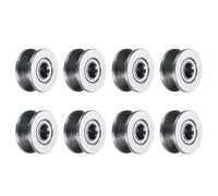 sourcing map 8pcs V624ZZ V Groove Guide Pulley Bearing 4x13x6mm Carbon Steel Rail Ball Bearings Wheel, ABEC3