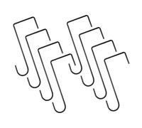 sourcing map 8Pcs Vinyl Fence Hooks Patio Hooks, 3 x 8 Inch Powder Coated Steel Fence Hooks Hangers for Hanging Plants Bird Feeders Lights Outdoor Decor Pool Equipment, Black