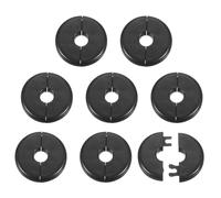 sourcing map 8pcs Wall Split Flange 11mm/0.4" Self-Adhesive Plumbing Cover Plates ABS Plastic Round Escutcheon Plate Buckle Design for Water Pipe Bathroom Kitchen Decoration, Black