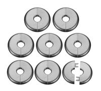 sourcing map 8pcs Wall Split Flange 17mm/0.7" Self-Adhesive Plumbing Cover Plates ABS Plastic Round Escutcheon Plate Buckle Design for Water Pipe Bathroom Kitchen Decoration, Gray