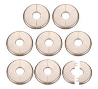 sourcing map 8pcs Wall Split Flange 22.5mm/0.9" Self-Adhesive Plumbing Cover Plates ABS Plastic Round Escutcheon Plate Buckle Design for Water Pipe Bathroom Kitchen Decoration, Gold Tone