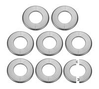 sourcing map 8pcs Wall Split Flange 64mm/2.5" Self-Adhesive Plumbing Cover Plates ABS Plastic Round Escutcheon Plate Buckle Design for Water Pipe Bathroom Kitchen Decoration, Gray