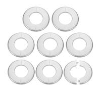 sourcing map 8pcs Wall Split Flange 64mm/2.5" Self-Adhesive Plumbing Cover Plates ABS Plastic Round Escutcheon Plate Buckle Design for Water Pipe Bathroom Kitchen Decoration, Silver Tone