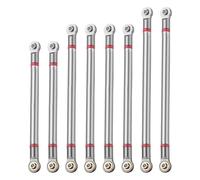 sourcing map 8pcs Wheel Base Link Rod Linkage Aluminum Alloy 313mm Wheel Base Upper Lower Link Rod Chassis Linkage for SCX10 1/10 RC Car Crawler Upgrade Parts,Titanium Grey